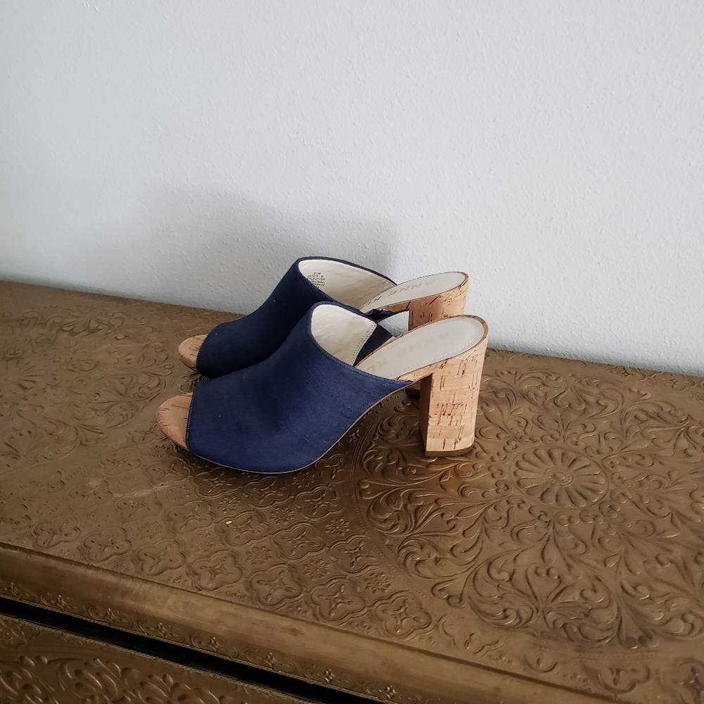 Denim cork mule